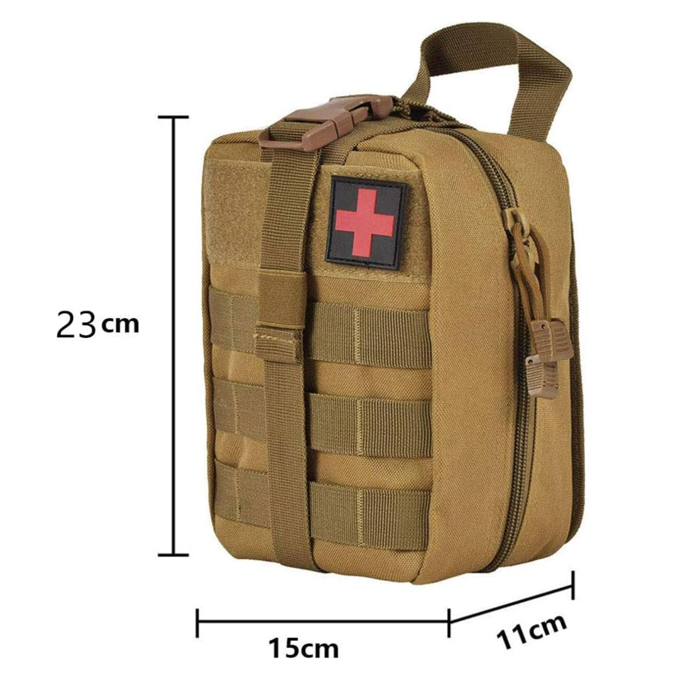 HOU:[Molle First Aid Kit]-MOLLE First Aid Pouch With Multiple Compartments And Water Resistant Nylon