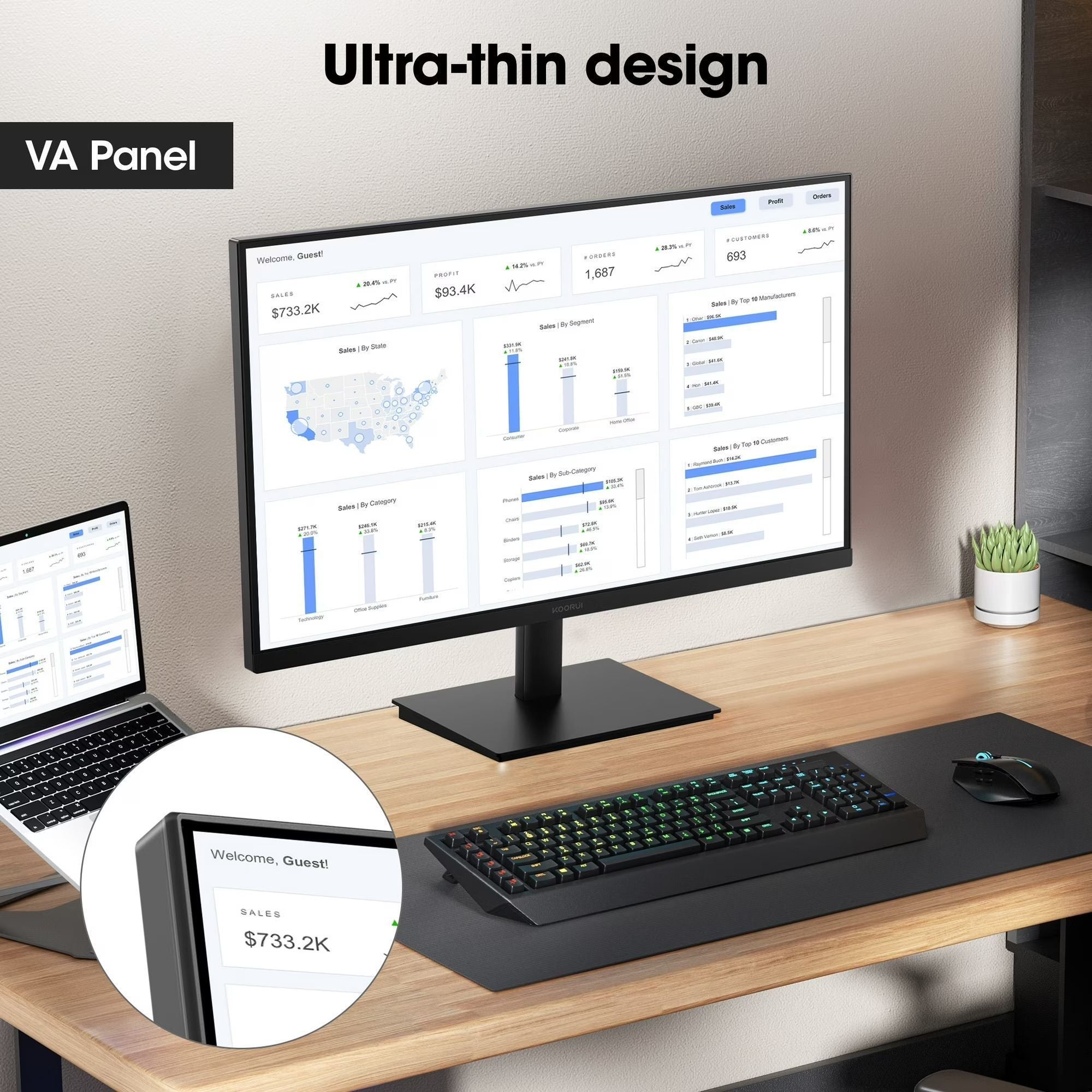 [36MKT-Y010103a]-KOORUI 22” 100Hz FHD Monitor – Ultra Thin(2)