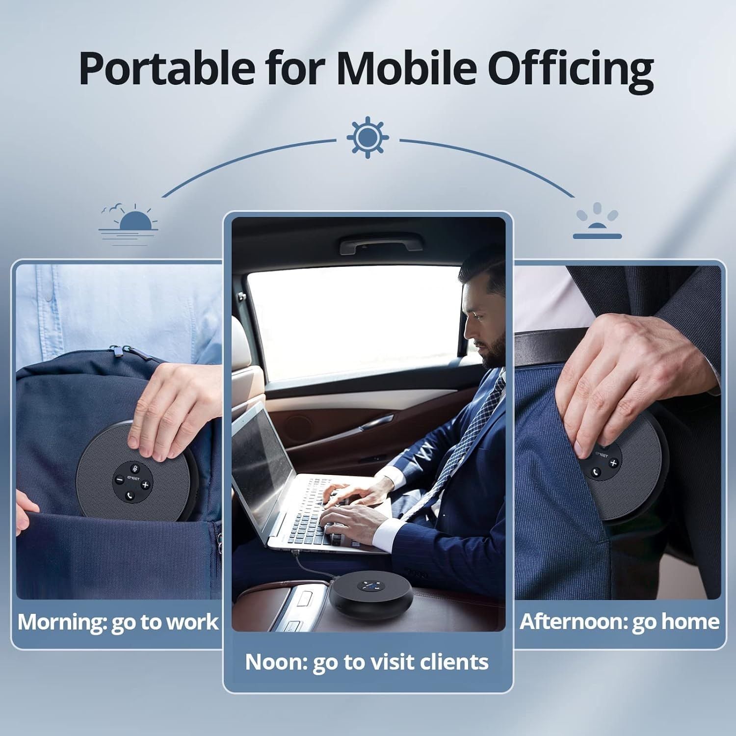 [36MKT-Y010203a]-EMEET USB Conference Speakerphone w/ 360° AI Mic(2)
