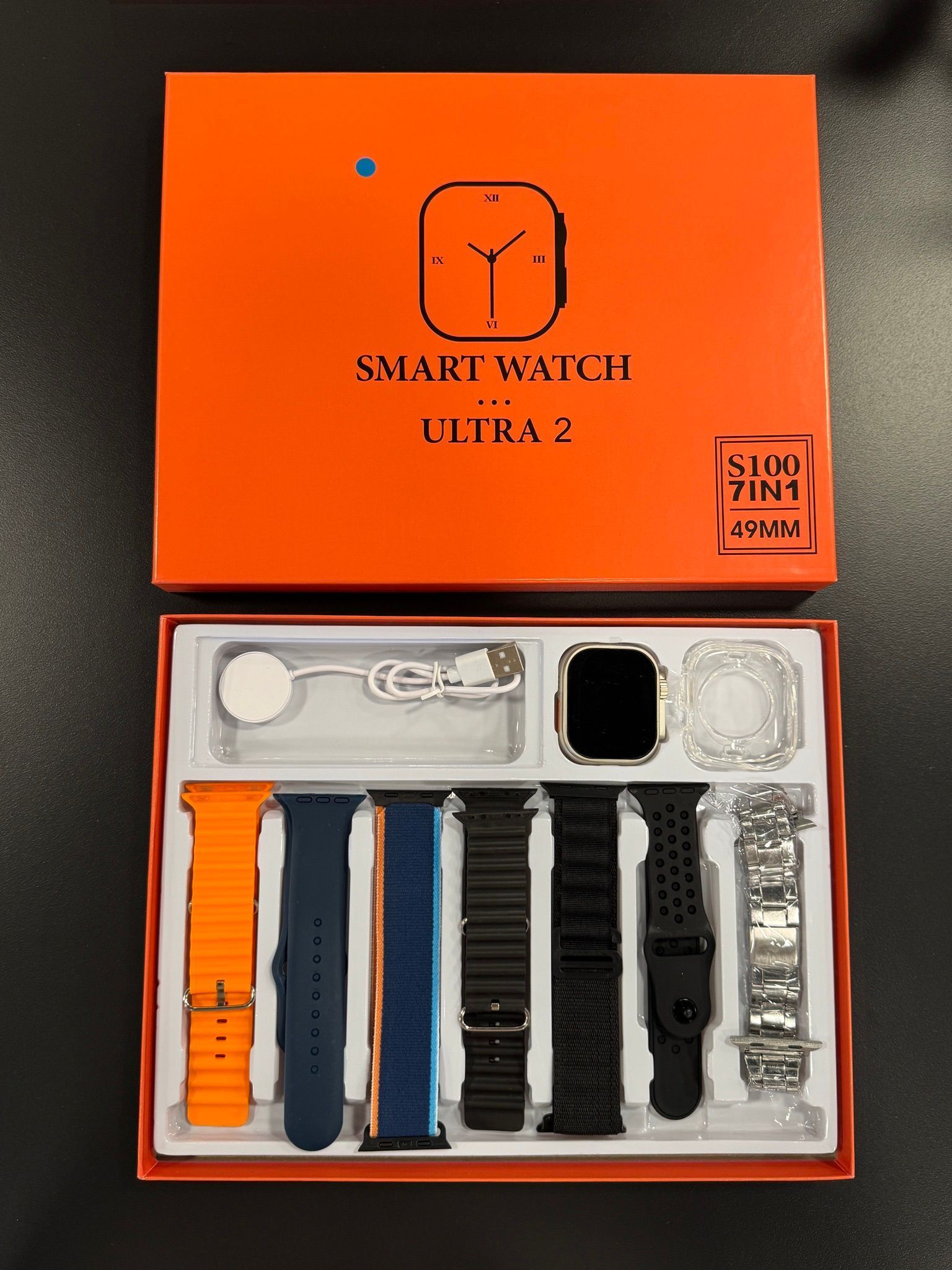 [36MKT-v010602]-Ultra 2 Smart Watch 49MM – 7 Bands Set (Blue Theme)（1)