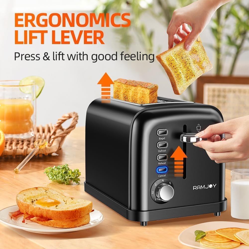 [36MKT-y010101c]-2-Slice Toaster – 7 Shade Settings, Bagel/Defrost/Reheat Functions(4)