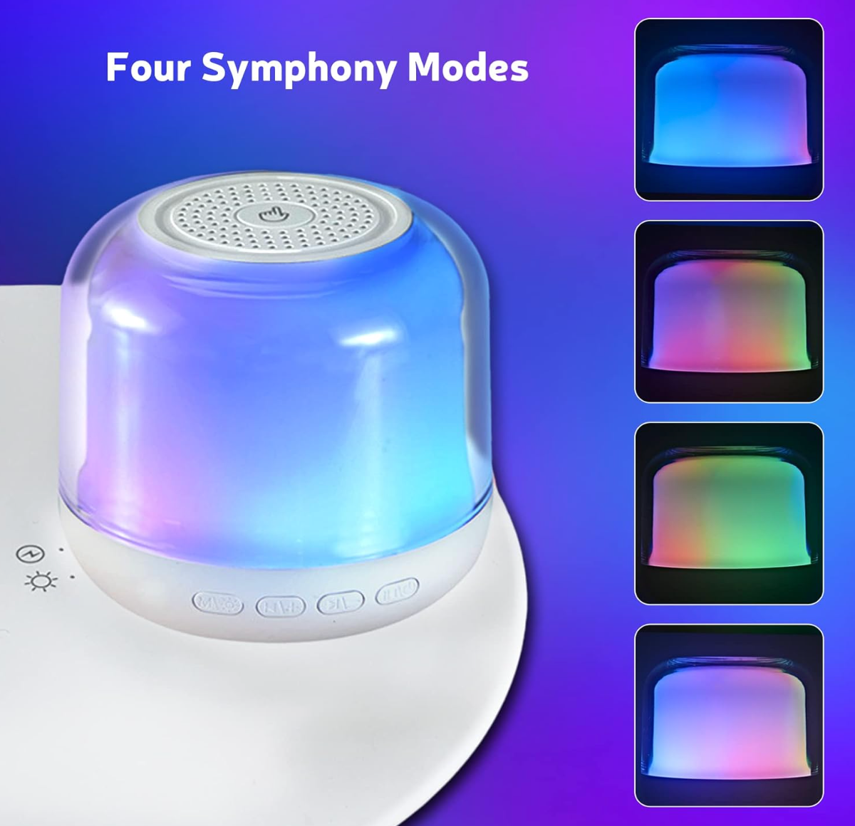 ELE:[WIRLESS Charging colorful-Bluetooth speaker]-3-In-1 Multifunctional Lamp With Speaker Wireless Charging RGB Lighting Magnetic Design