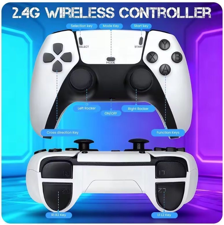 [36MKT-v010505]-4K Retro Game Stick Console – 64GB w/ 2 Wireless Controllers(3.2)