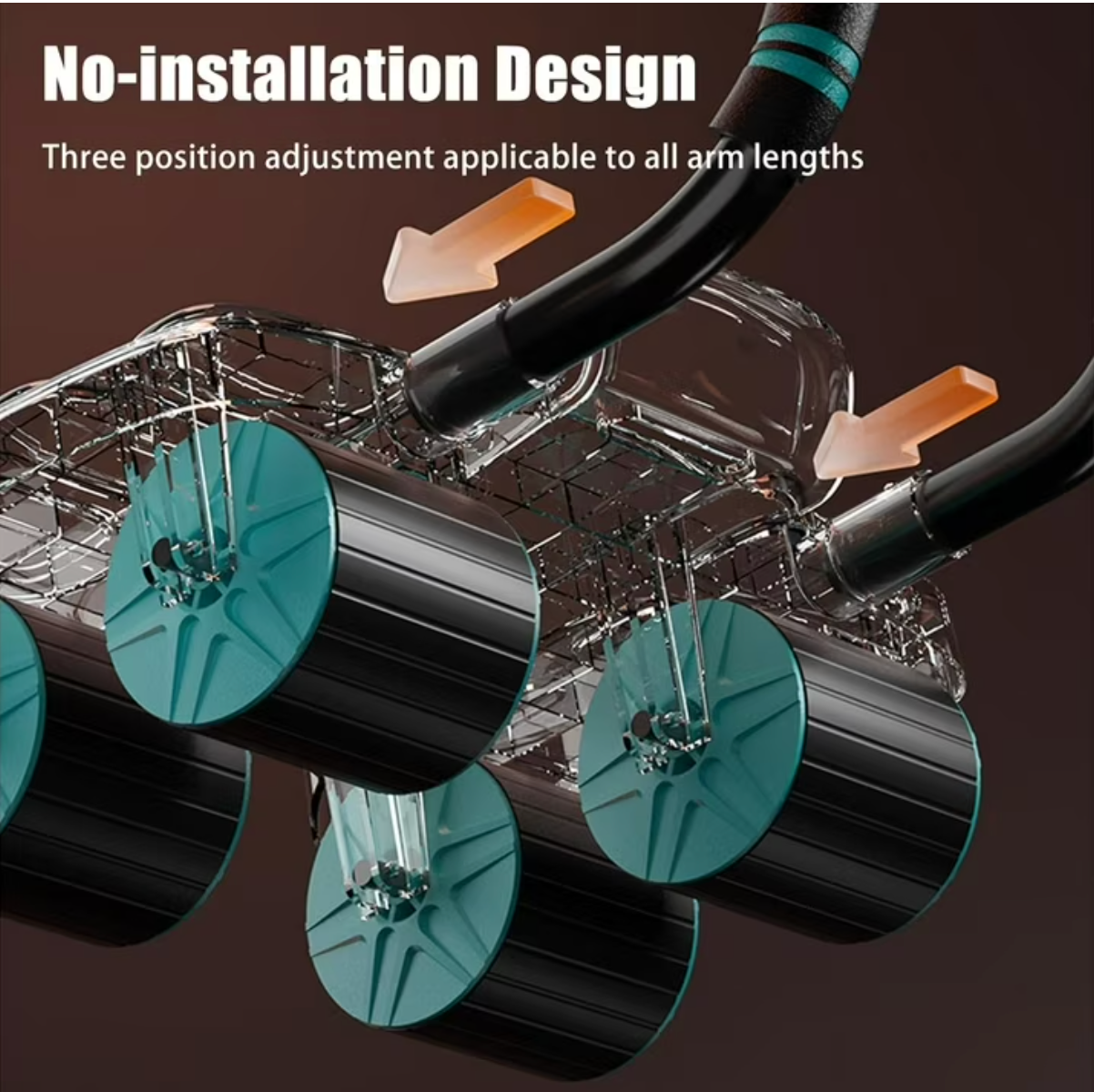 HOU:[Automatic Rebound Ab Wheel Roller]-Automatic Rebound Ab Roller With Elbow Support Stable Four-Wheel Exercise Equipment
