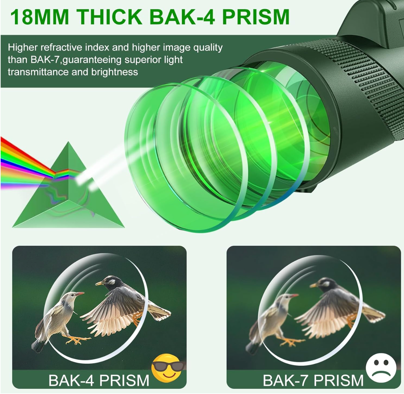 HOU:[Tigeberst-Monocular Telescope]-12x High Power Monocular Telescope With Smartphone Adapter And Tripod