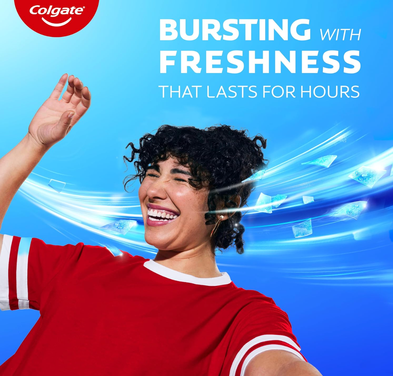 HOU:[Colgate-MaxFresh Peppermint Ice Toothpaste Set with Free Toothbrush]-Cooling Crystal Formula, F