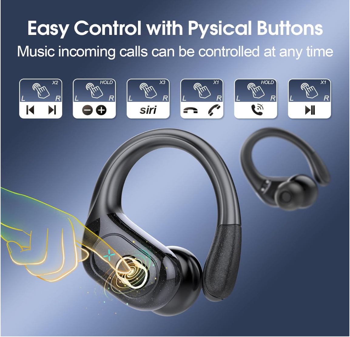 ELE:[Aptkdoe HD65 Ture wireless Earbuds]-HD65 Bluetooth Wireless Earbuds with Deep Bass and 75-Hour Playtime