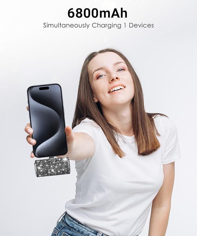 [36MKT-V020202]-Mini 6800mAh Power Bank w/ Lightning, Fast Charge, Lipstick Size (Random Color)(4)