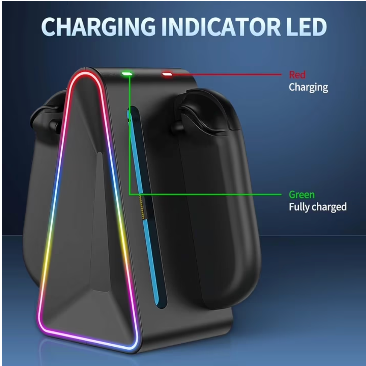 ELE:[Switch 2 Joy-Con Charging Dock]-Fast Magnetic Charging Dock Powers Four Controllers Simultaneously Efficiently