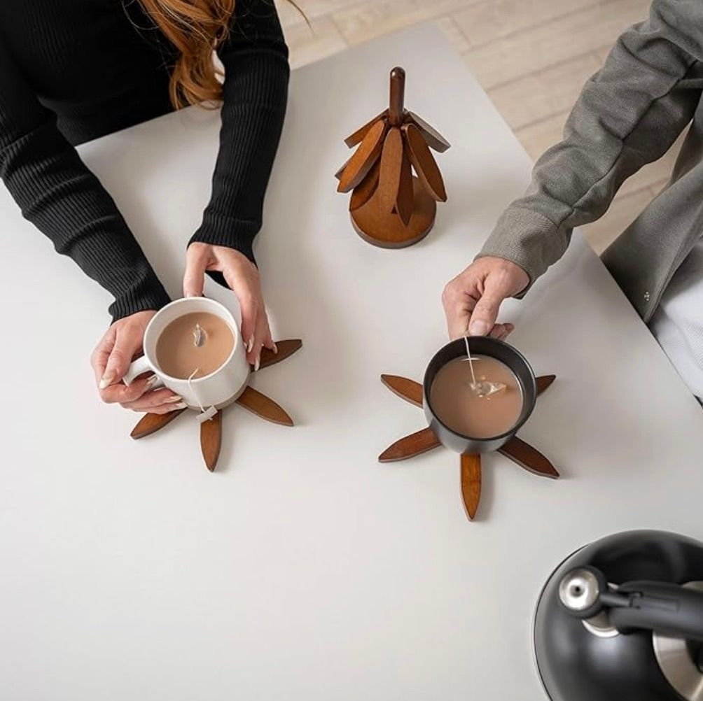 [36MKT-v010601]-Wooden Tree Trivet – Foldable Heat Resistant Pot Holder(6)