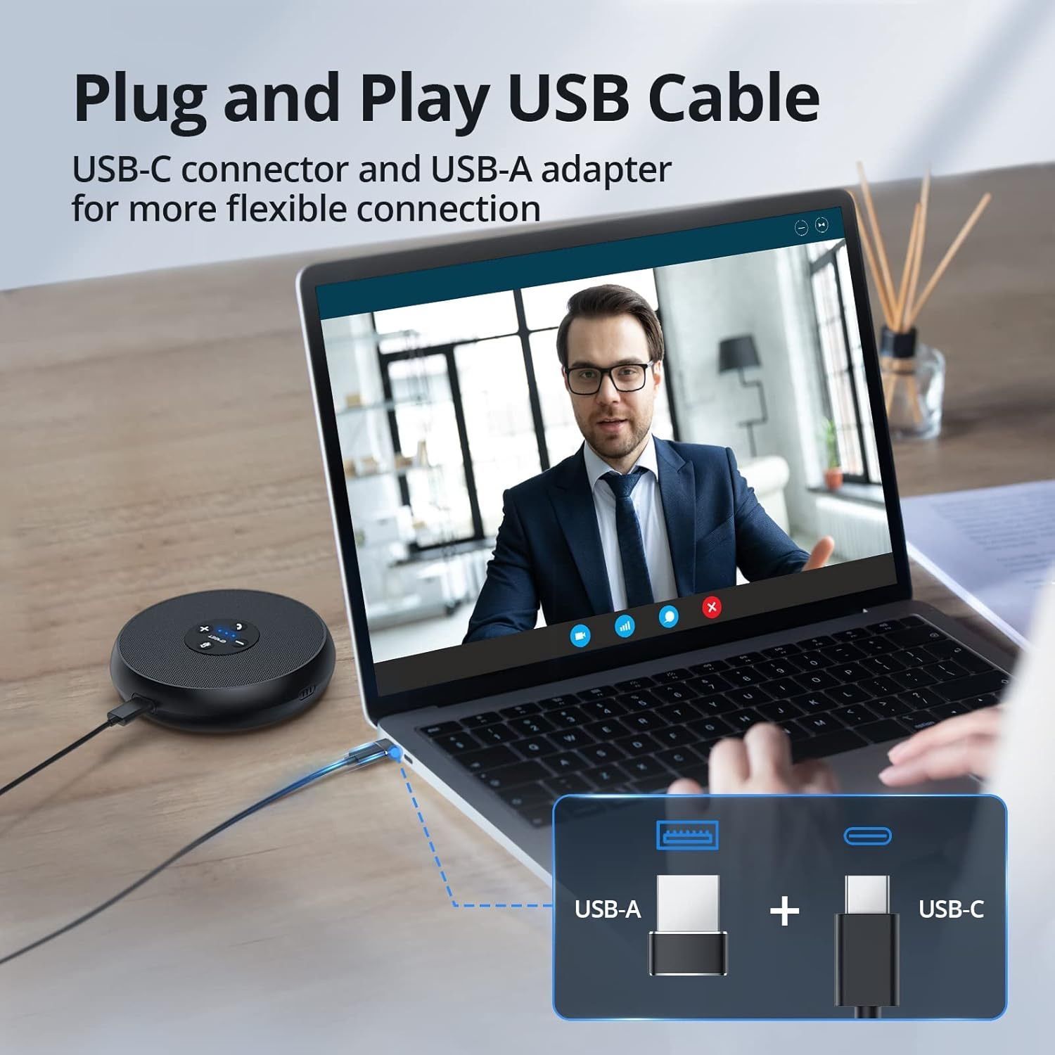 [36MKT-Y010203a]-EMEET USB Conference Speakerphone w/ 360° AI Mic(1)