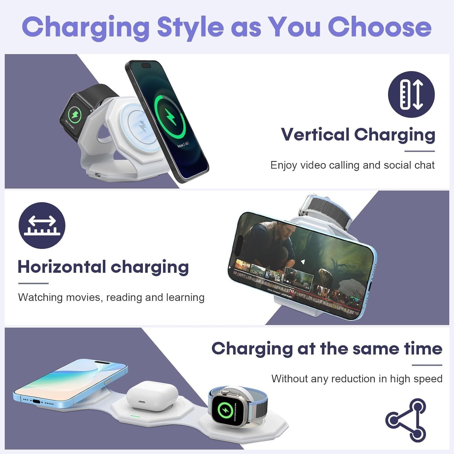 [36MKT-Y010203b]-3-in-1 Foldable Magnetic Wireless Charger – 15W Stand(1)