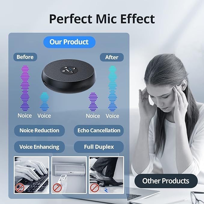 [36MKT-Y010203a]-EMEET USB Conference Speakerphone w/ 360° AI Mic(3)