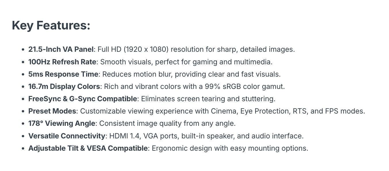 [36MKT-Y010103B]-KOORUI 22” 100Hz FHD Gaming Monitor w/ Speakers(2)